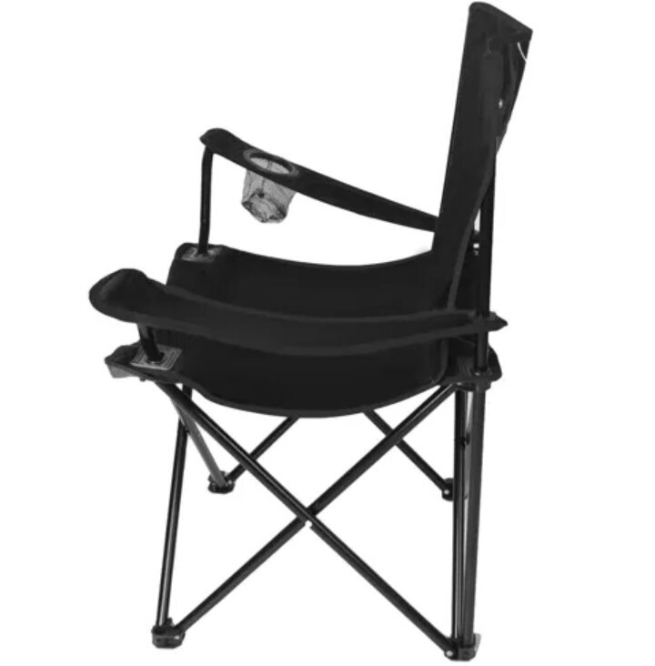 Sulankstoma žvejybos kėdė, juoda, 80 x 44 x 80 cm kaina ir informacija | Turistiniai baldai | pigu.lt