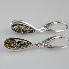 Серебряные серьги с янтарем цена и информация | Серьги | pigu.lt