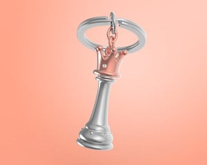 Raktų pakabukas Šachmatų figūrėlė Karalienė, sidabrinės spalvos kaina ir informacija | Raktų pakabukai | pigu.lt