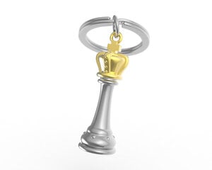 Raktų pakabukas Šachmatų figūrėlė Karalius, sidabrinės spalvos kaina ir informacija | Raktų pakabukai | pigu.lt