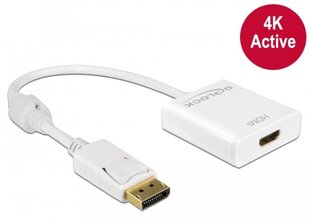 Адаптер Delock Displayport(M)->HDMI(F), 4K, белый цена и информация | Адаптеры, USB-разветвители | pigu.lt