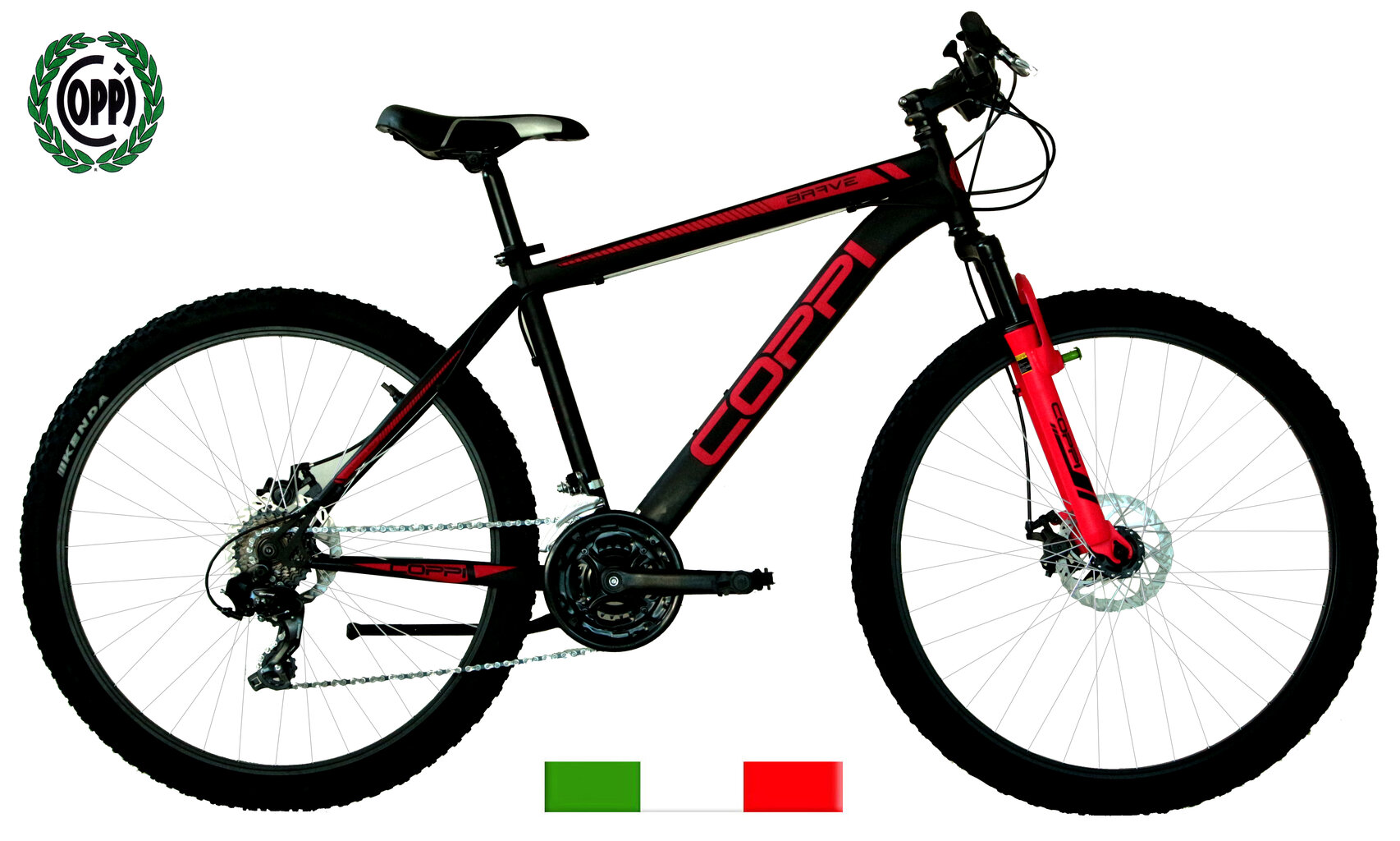 Kalnų dviratis Coppi 27,5", juodas/raudonas цена и информация | Dviračiai | pigu.lt
