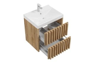 Шкафчик для ванной Tripoli с раковиной 60 см, дуб цена и информация | Шкафчики для ванной | pigu.lt