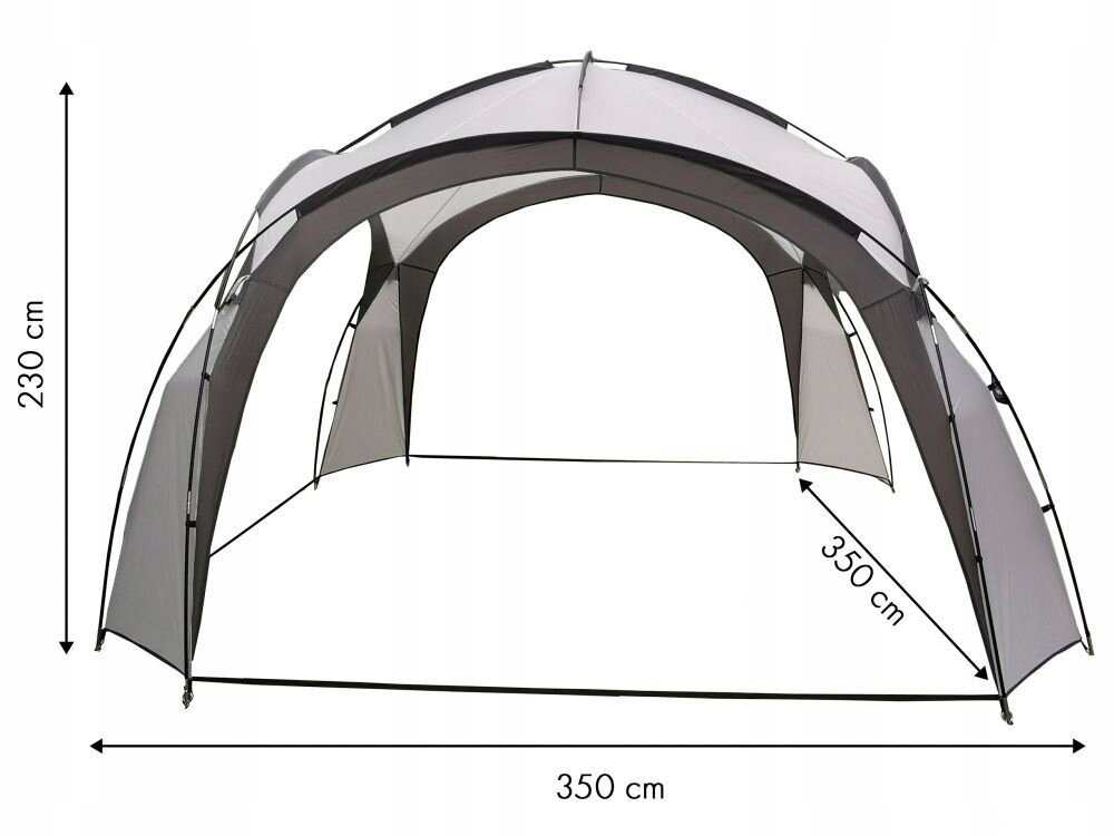 Pavėsinė Fluxar, 350 x 350 x 230m, pilka kaina ir informacija | Pavėsinės | pigu.lt