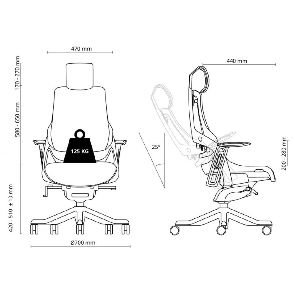 Ergonomiška kėdė Istuk Wau, balta/juoda kaina ir informacija | Biuro kėdės | pigu.lt