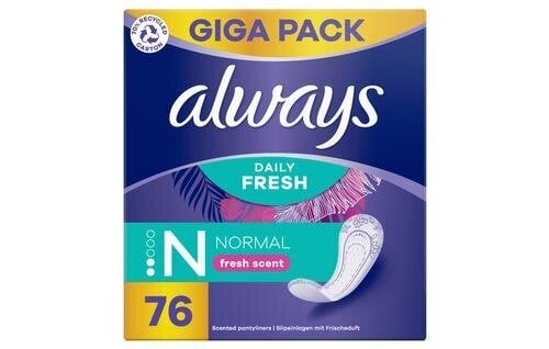 Higieniniai įklotai Always Daily Fresh & Protect, 76 vnt kaina ir informacija | Tamponai, higieniniai paketai, įklotai | pigu.lt