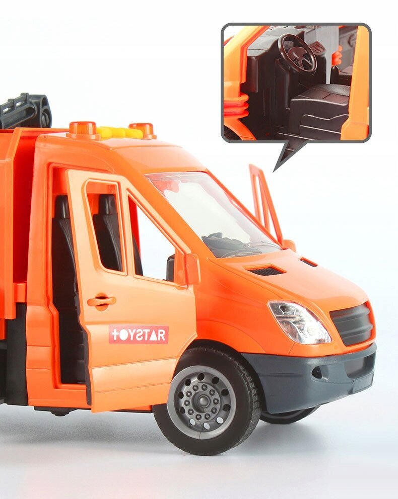 Sunkvežimis šiukšliavežė vaikams, oranžinis kaina ir informacija | Žaislai berniukams | pigu.lt