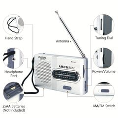 Портативный AM FM радиоприемник цена и информация | Радиоприемники и будильники | pigu.lt