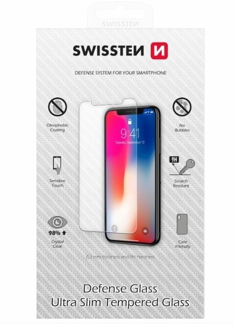 Swissten Ultra Slim Tempered Glass Premium Screen Protector цена и информация | Apsauginės plėvelės telefonams | pigu.lt