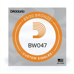Styga akustinei gitarai D'Addario Single 80/20 Bronze 0.047 BW047 kaina ir informacija | Priedai muzikos instrumentams | pigu.lt