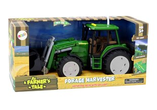 Žaislas traktorius su kaušu, garso ir šviesos efektais Lean Toys, žalias kaina ir informacija | Žaislai berniukams | pigu.lt