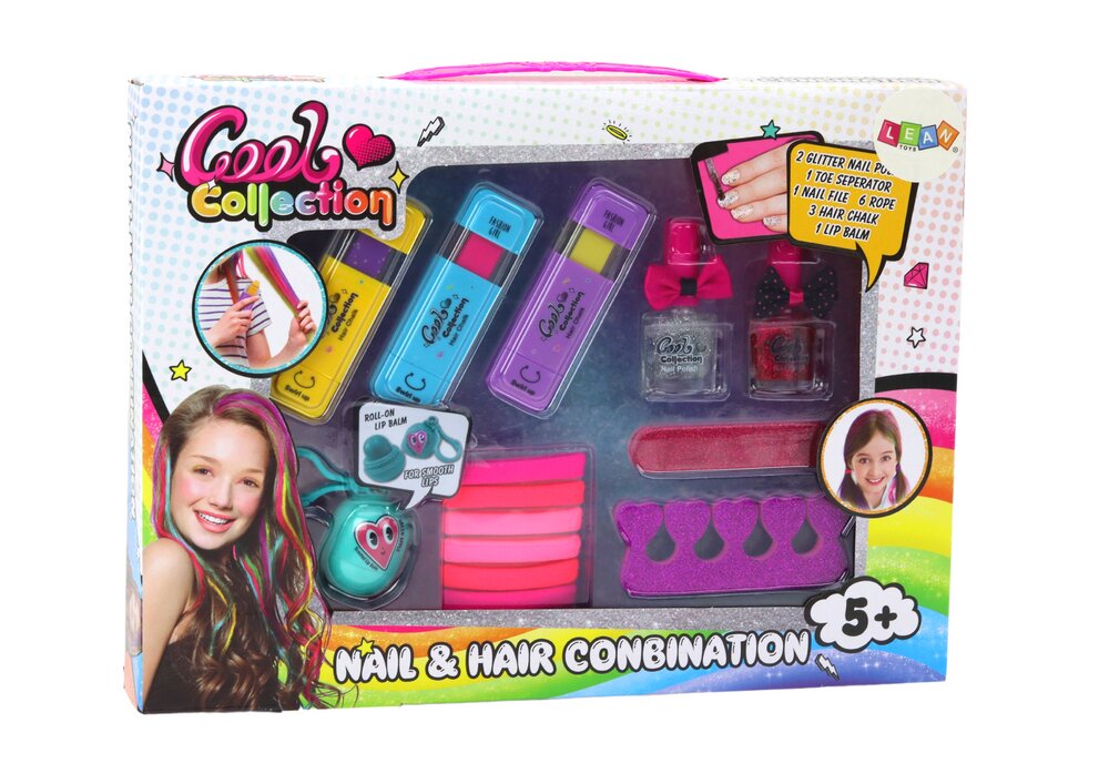 Vaikiškas plaukų ir nagų dažymo rinkinys, įvairių spalvų цена и информация | Žaislai mergaitėms | pigu.lt