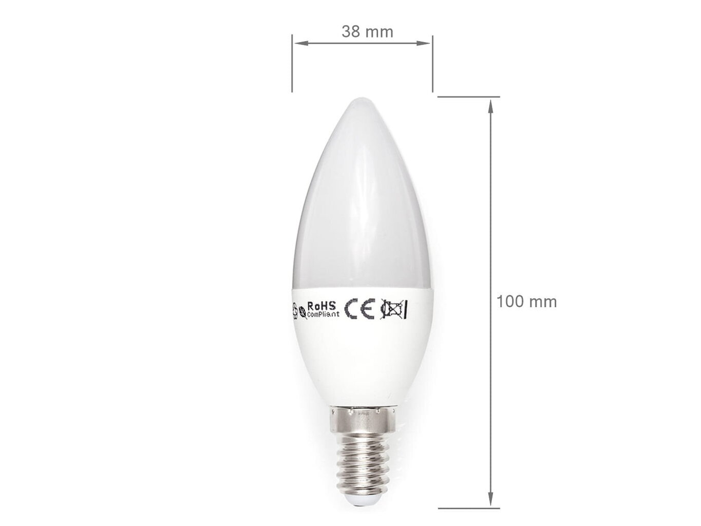 LED lemputė E14 7W C37 - neutrali balta (4500K) kaina ir informacija | Elektros lemputės | pigu.lt