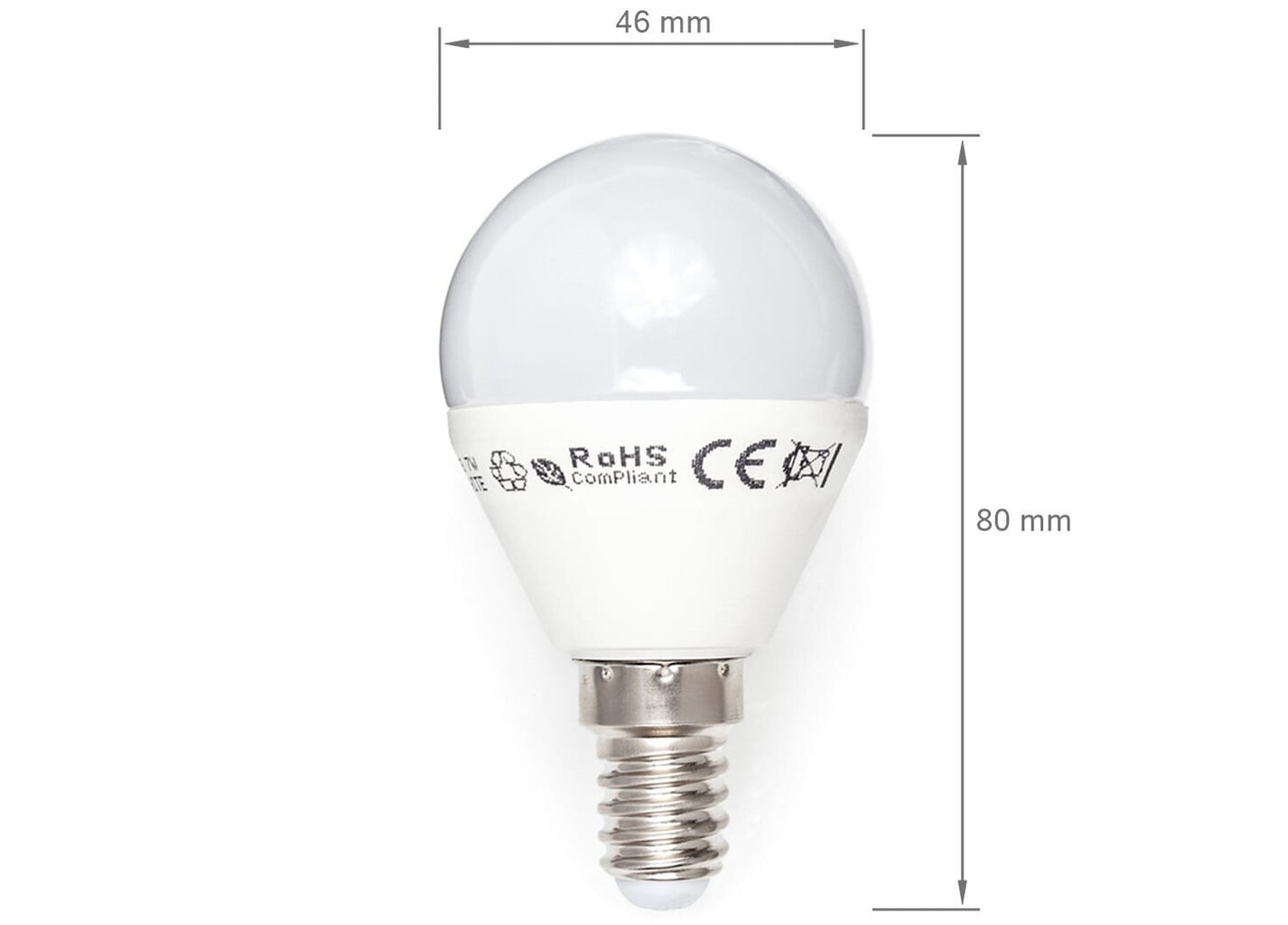 LED lemputė E14 7W G45 - šaltai balta (6000K) kaina ir informacija | Elektros lemputės | pigu.lt