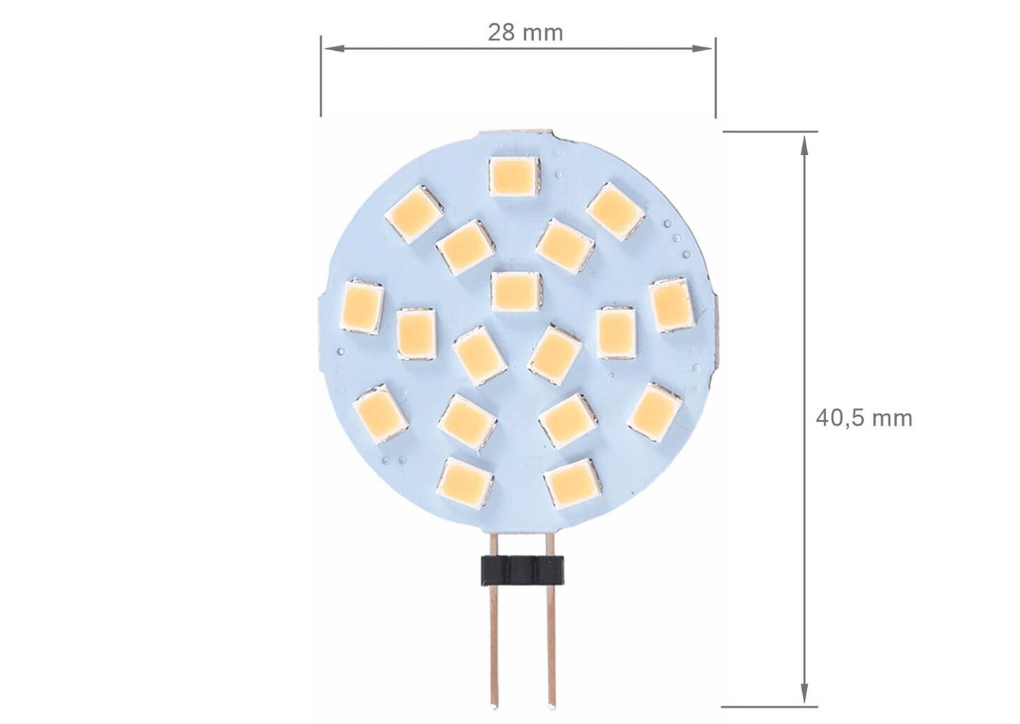 LED lemputė G4 3W 12V 270lm - Plokštelė - Šiltai balta (3000K) kaina ir informacija | Elektros lemputės | pigu.lt