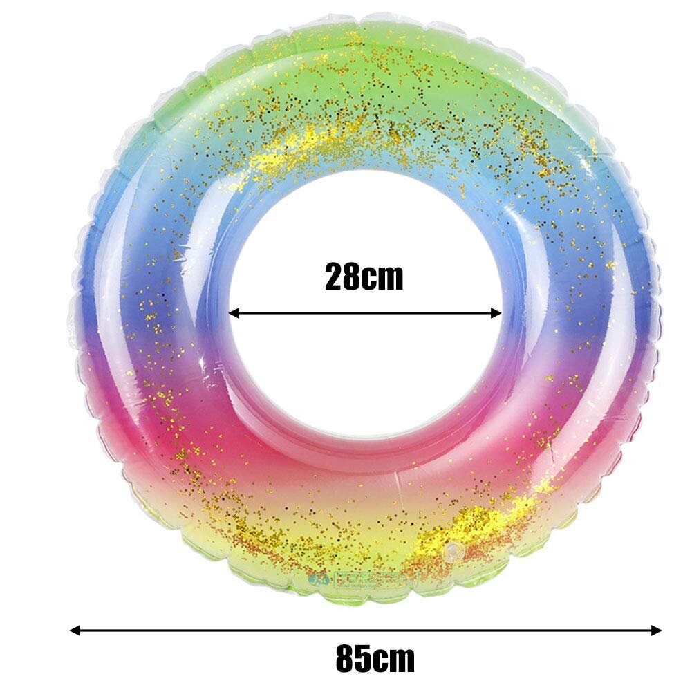 Plaukimo žiedas Nalcy Rainbow, 85 cm, įvairių spalvų kaina ir informacija | Pripučiamos ir paplūdimio prekės | pigu.lt