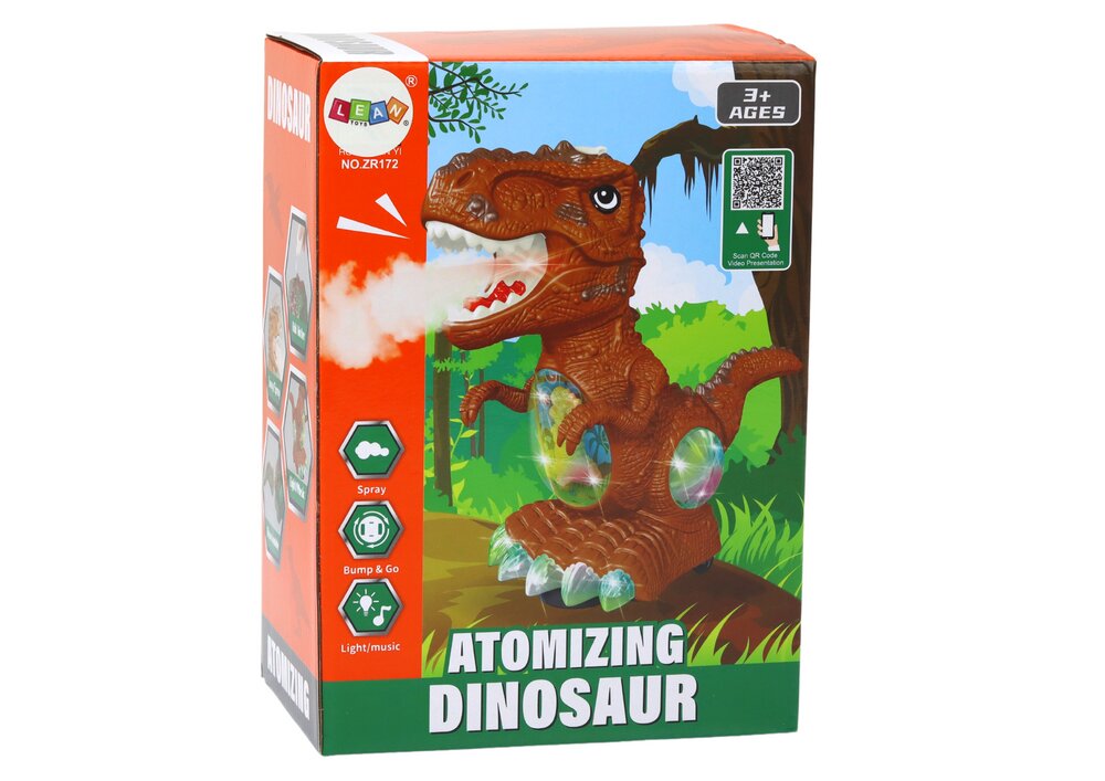 Šokantis dinozauras su dūmų efektu, rudas kaina ir informacija | Žaislai berniukams | pigu.lt
