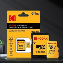 Kodak UHS-1 U3 V30 A1 цена и информация | Карты памяти для фотоаппаратов, камер | pigu.lt