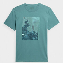 Marškinėliai vyrams 4F 4FSS23TTSHM48534S, žali цена и информация | Мужские футболки | pigu.lt
