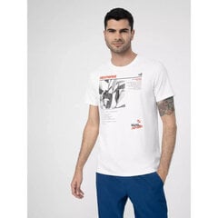 Marškinėliai vyrams 4F SS23TTSHM356-10S, balti цена и информация | Мужские футболки | pigu.lt