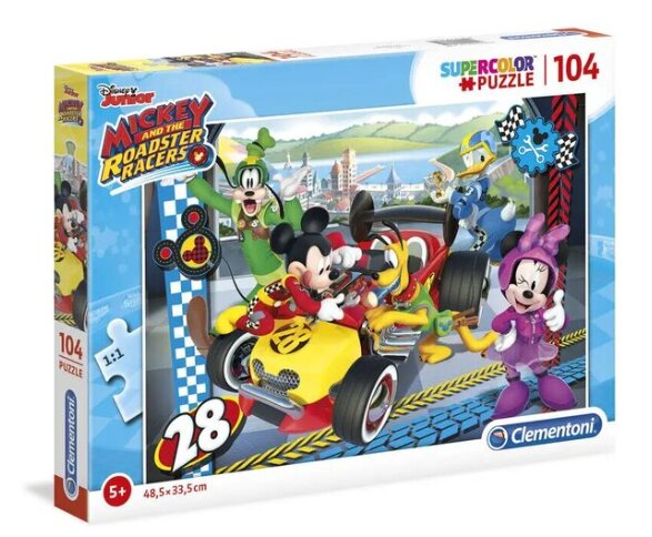 Dėlionė Mickey and The Roadster Racers Clementoni, 104 d. цена и информация | Dėlionės (puzzle) | pigu.lt