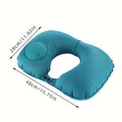 Дорожная подушка для шеи U-образной формы со встроенным насосом, синяя цена и информация | Аксессуары для автокресел | pigu.lt
