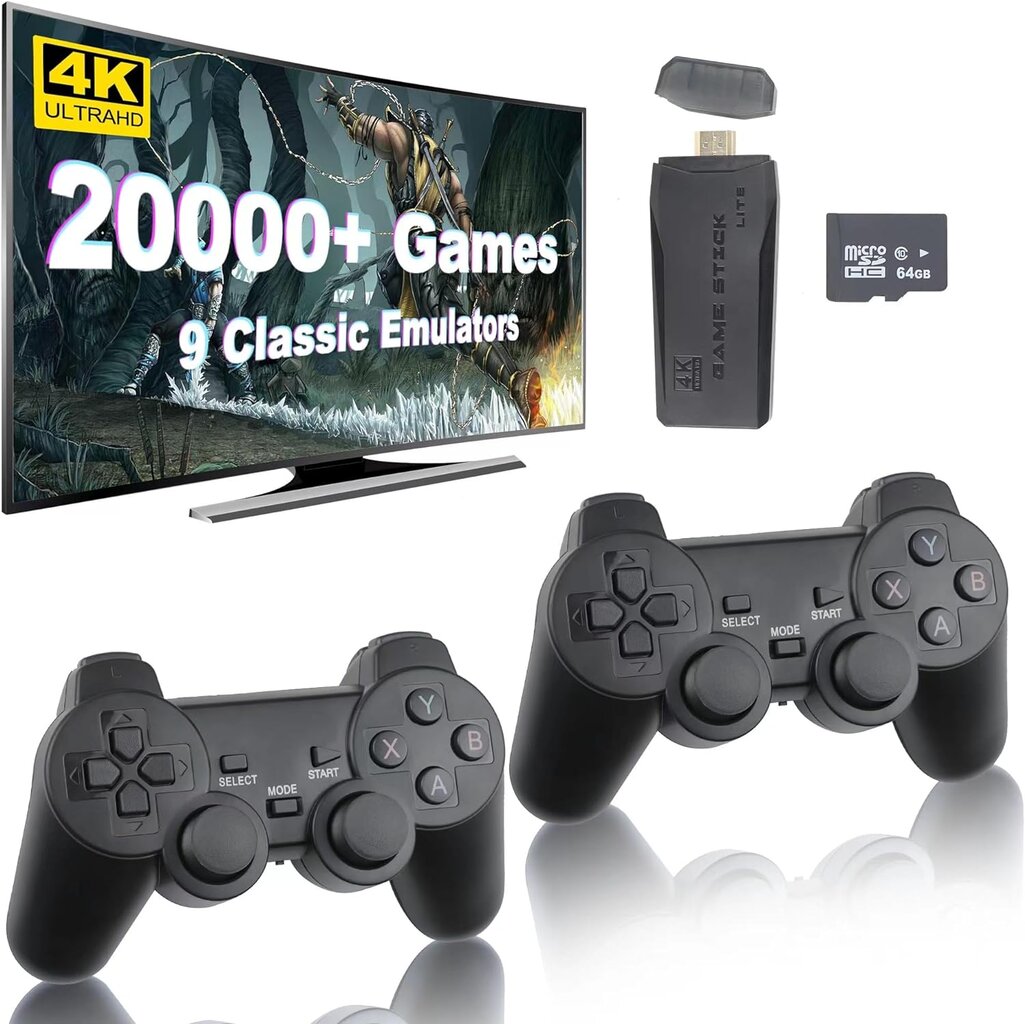 HappyJoe Plug & Play 20000+ Games, 4K HDMI, 64GB цена и информация | Žaidimų konsolės | pigu.lt