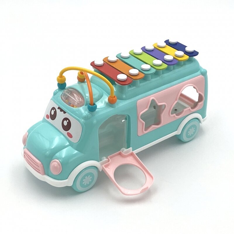 Muzikinis automobilis su metalofonu Woopie Baby, rožinis kaina ir informacija | Lavinamieji žaislai | pigu.lt