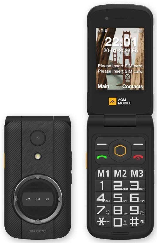 AGM M8 Flip, juodas kaina ir informacija | Mobilieji telefonai | pigu.lt