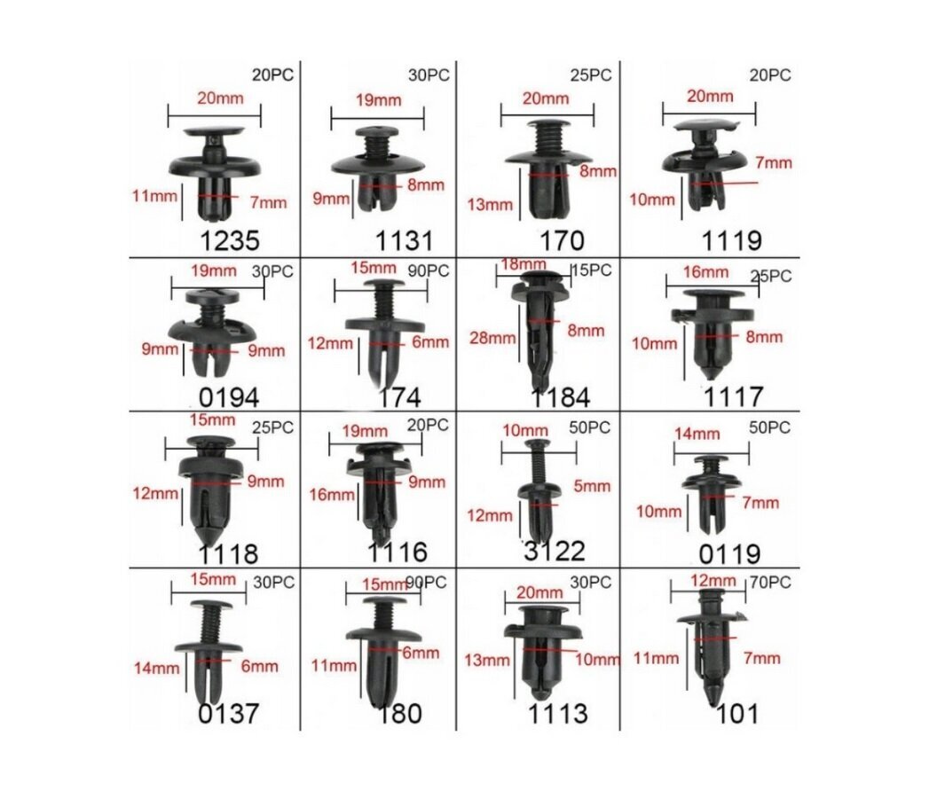 Automobilinis fiksatorių rinkinys, 620 vnt. kaina ir informacija | Auto reikmenys | pigu.lt
