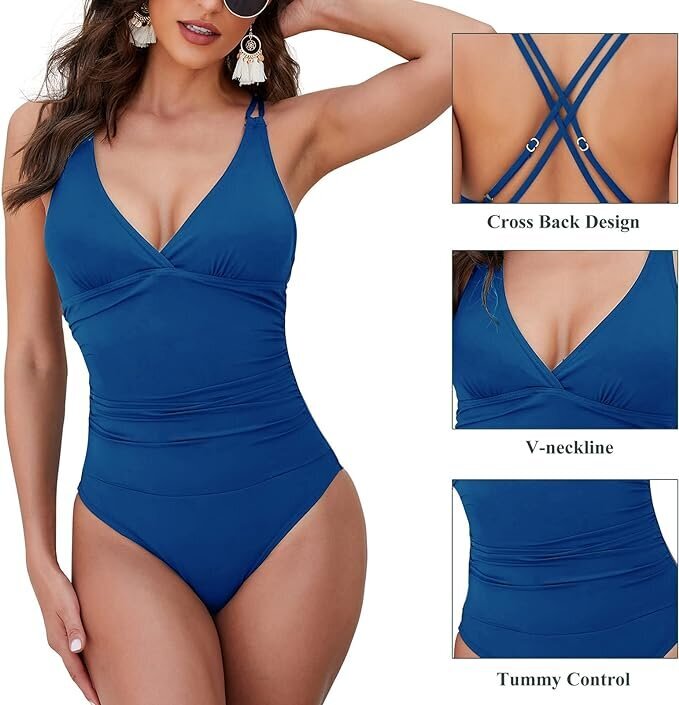 Ihcemih maudymosi kostiumėlis moterims, mėlynas kaina ir informacija | Maudymosi kostiumėliai | pigu.lt