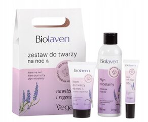 Veido priežiūros rinkinys Biolaven moterims: naktinis kremas 50 ml + paakių kremas 15 ml + micelinis vanduo 200 ml kaina ir informacija | Veido kremai | pigu.lt