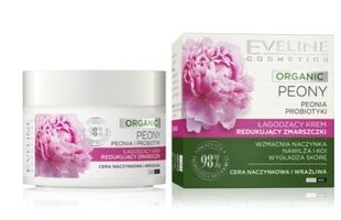 Raminamasis veido kremas Eveline Organic Peony Soothing Face Cream reducing wrinkles, 50 ml kaina ir informacija | Veido kremai | pigu.lt