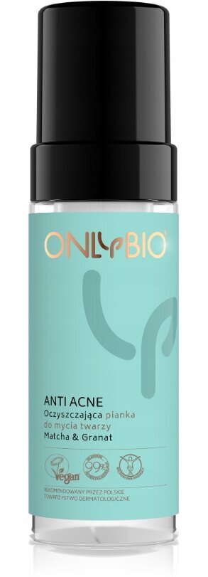 Valomosios veido putos OnlyBio Anti Acne, Matcha & Granate, 150 ml kaina ir informacija | Veido prausikliai, valikliai | pigu.lt