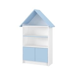 Детский книжный шкаф, детская полка, белый/голубой цена и информация | Детские полки | pigu.lt