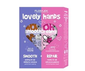 Flos-Lek Lovely Hands Комплексный уход за руками: Пилинг 50 г + Маска 50 мл цена и информация | Кремы, лосьоны для тела | pigu.lt