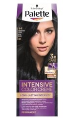 Plaukų dažai Schwarzkopf Palette Intensive Color Cream Black 1-1, 1 vnt. kaina ir informacija | Plaukų dažai | pigu.lt