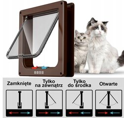 Дверца для собак и кошек Smart сплит, размер L, коричневая цена и информация | Переноски, сумки | pigu.lt