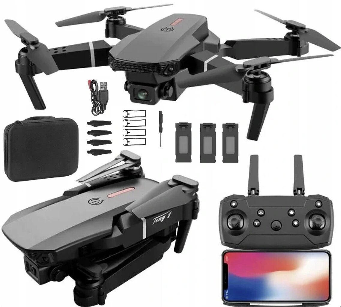 Dronas E100 PRO kaina ir informacija | Dronai | pigu.lt