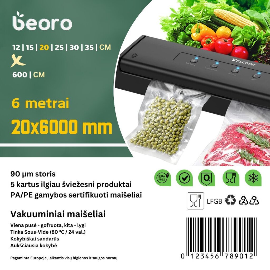 Beoro 20x600 цена и информация | Vakuumatoriai | pigu.lt
