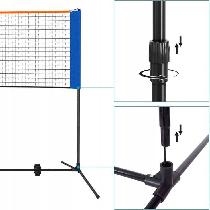 Nešiojamas badmintono tinklas, 3m цена и информация | Badmintonas | pigu.lt
