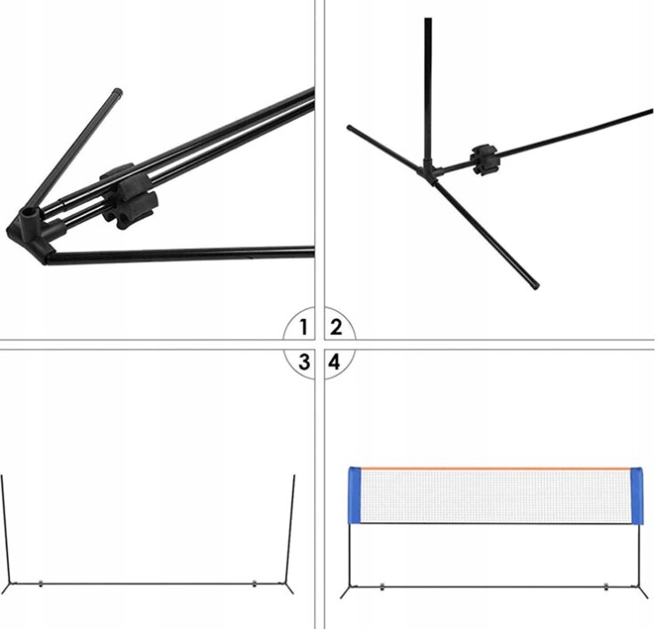 Nešiojamas badmintono tinklas, 3m цена и информация | Badmintonas | pigu.lt