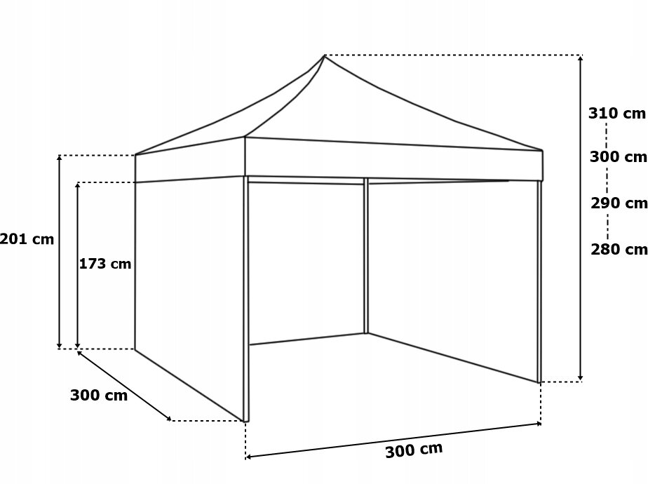 Pavėsinė Fluxar, 3 x 3 x 3.1 m, juoda kaina ir informacija | Pavėsinės | pigu.lt