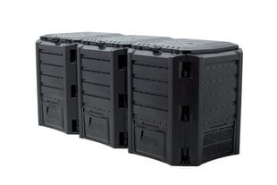 - Компостер 3-х камерный Prosperplast 1200 л черный цена и информация | Уличные контейнеры, контейнеры для компоста | pigu.lt