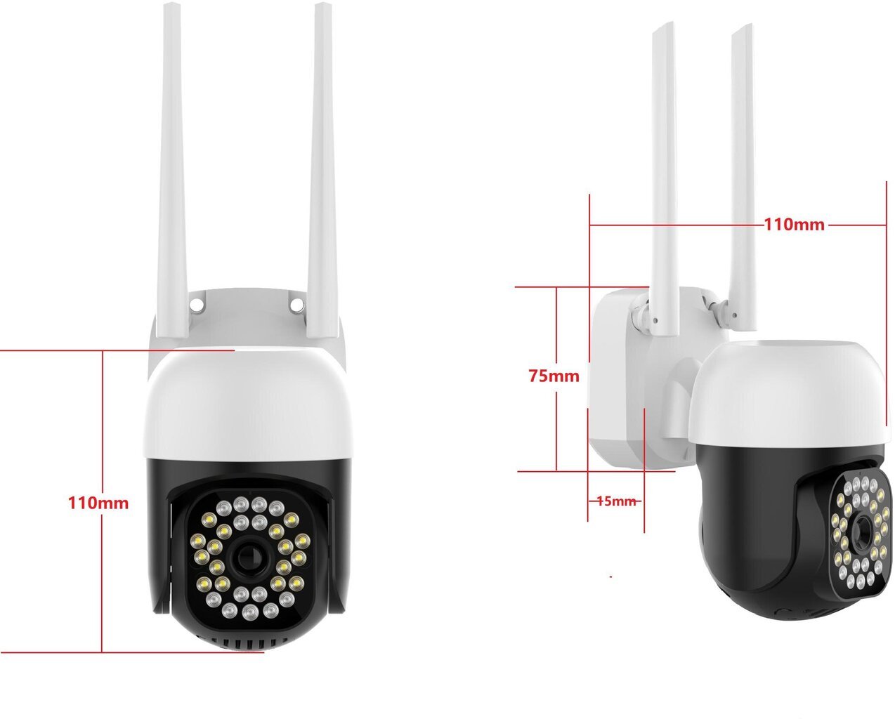 Lauko kamera IP EasyCam WiFi LED 35 m Tuya 8MP EC-8PT12L16IR kaina ir informacija | Stebėjimo kameros | pigu.lt