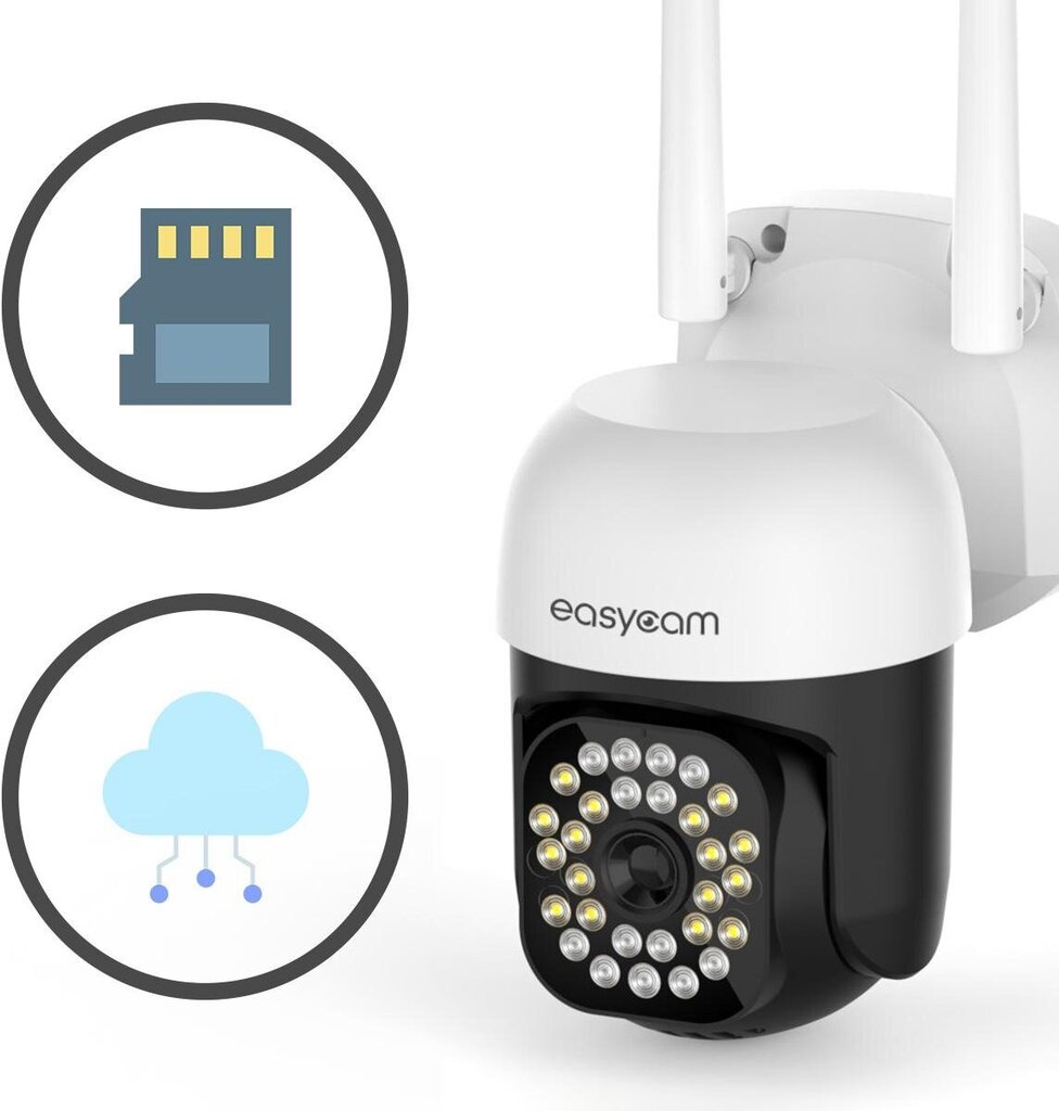 Lauko kamera IP EasyCam WiFi LED 35 m Tuya 8MP EC-8PT12L16IR kaina ir informacija | Stebėjimo kameros | pigu.lt