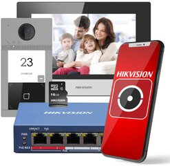 Videointerkomas rinkinys Hikvision DS-KIS604-S(C)(O-STD)/eu kaina ir informacija | Domofonai | pigu.lt