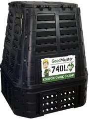 -1 камера для компоста GoodMajster 740 л черный цена и информация | Уличные контейнеры, контейнеры для компоста | pigu.lt