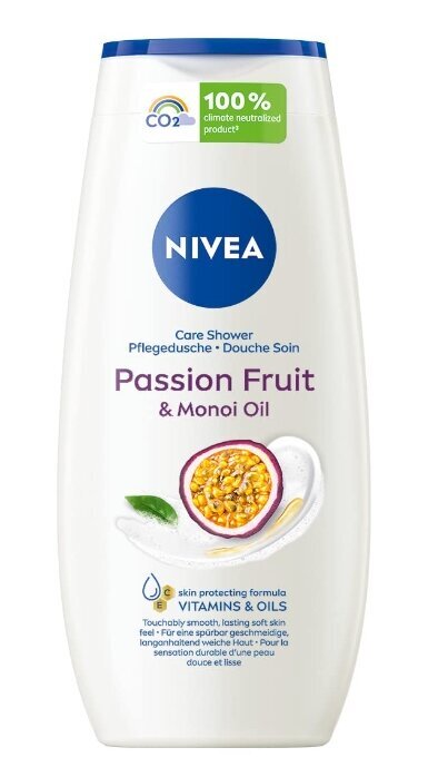 Dušo želė Nivea Passion Fruit & Monoi Oil Care, 250 ml kaina ir informacija | Dušo želė, aliejai | pigu.lt