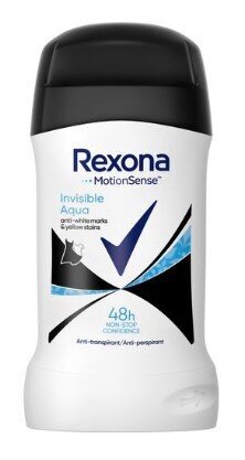 Pieštukinis dezodorantas Rexona Stick Invisible Aqua, 40ml kaina ir informacija | Dezodorantai | pigu.lt